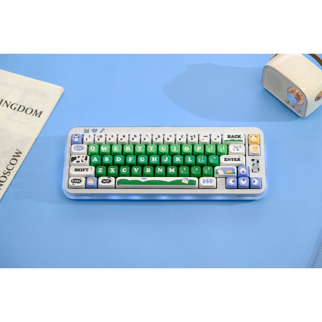 GMK Cow Pasture keycaps 126 คีย์ keycaps MOA โปรไฟล์ DYE-SUB GMK Keycaps สําหรับคีย์บอร์ดแบบกลไก