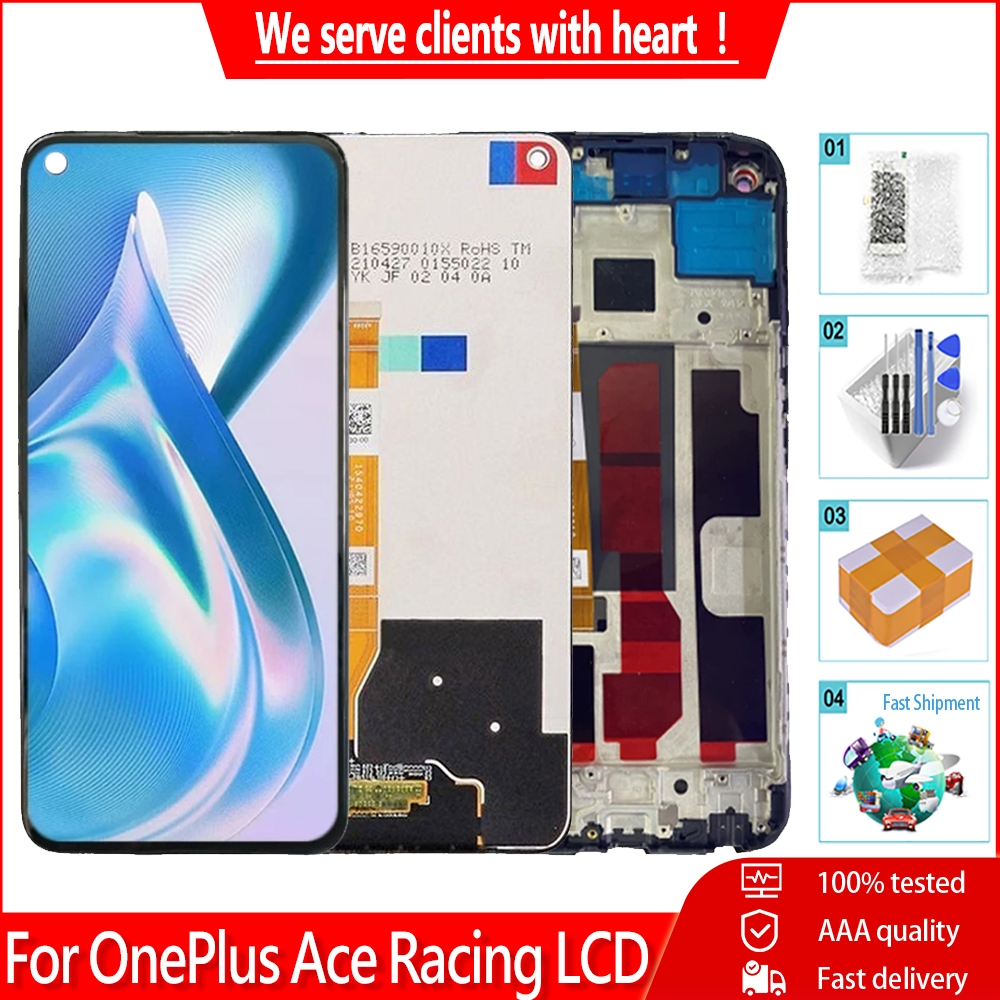 แผงหน้าจอสัมผัสดิจิทัล LCD 6.59 นิ้ว พร้อมกรอบ สําหรับ OnePlus Ace Racing 1+Ace Racing PGZ110