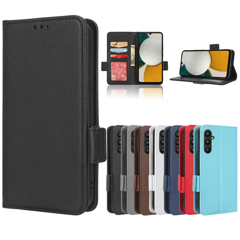 เคสโทรศัพท์หนัง PU นิ่ม ฝาพับ พร้อมช่องใส่บัตร และขาตั้ง หรูหรา สําหรับ Samsung Galaxy A05 M54 A24 4G A34 5G A54 5G A14 M14 5G