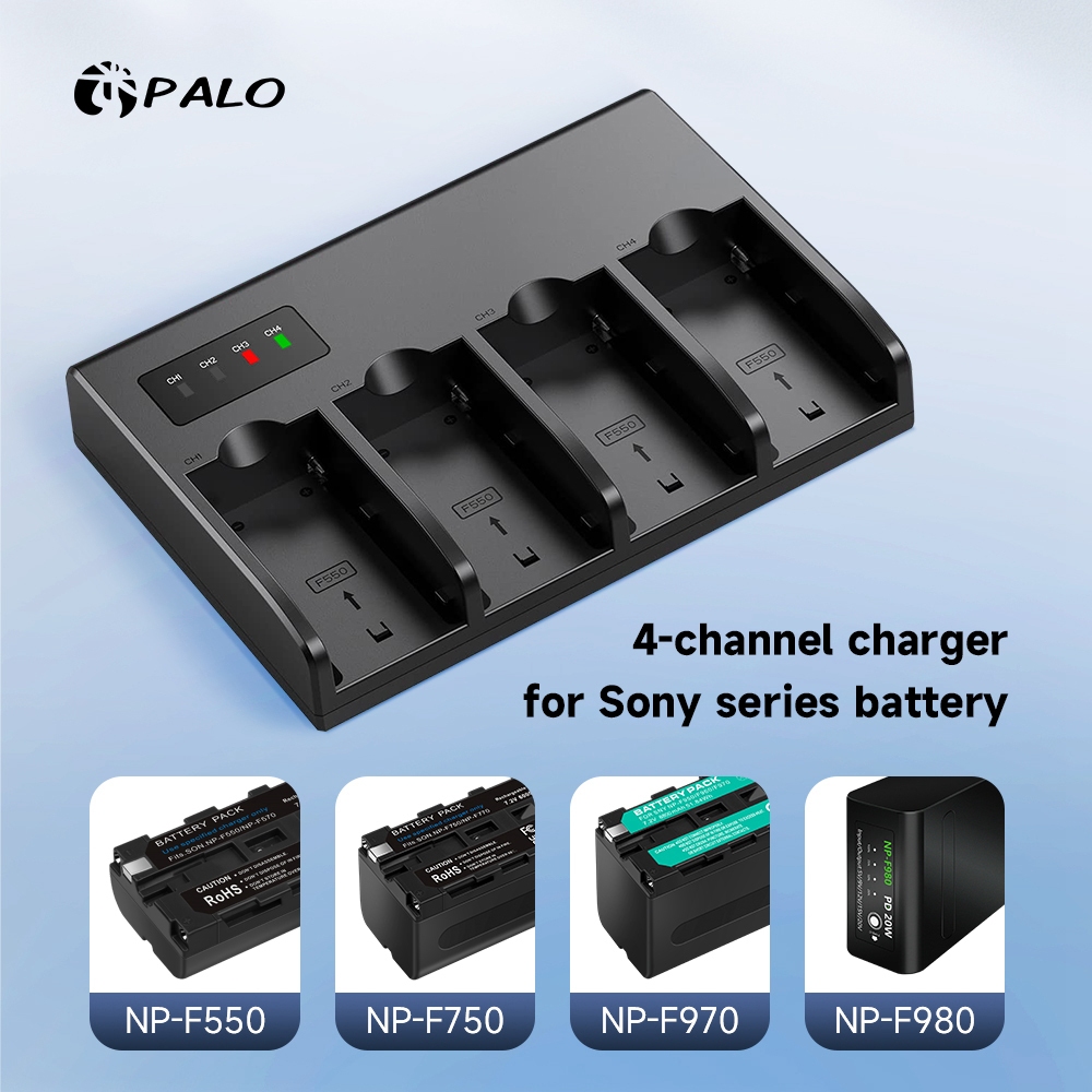 ที่ชาร์จแบตเตอรี่กล้อง 4 ช่อง สําหรับ Sony NP-F980 F970 F960 F750 F570 F550 FM50 NX80 MC2500 NC88