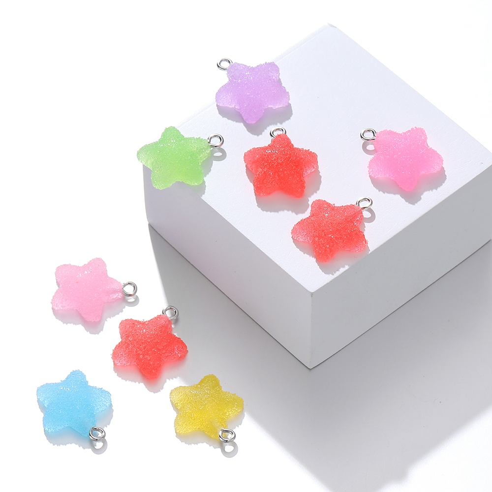 St.kunkkia จี้ลูกปัดอะคริลิค รูปดาวห้าแฉก สีขาว น้ําตาล สําหรับทําเครื่องประดับ สร้อยคอ สร้อยข้อมือ DIY - รูปที่ 4