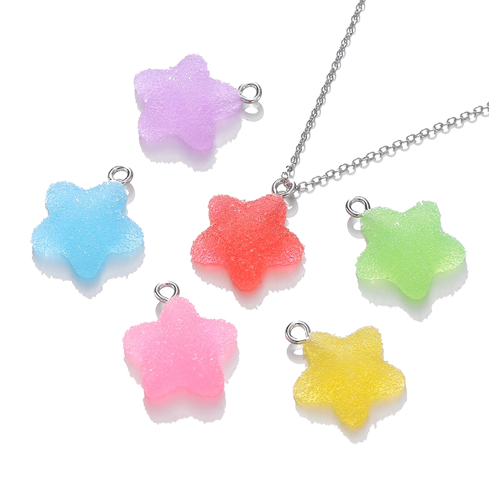 St.kunkkia จี้ลูกปัดอะคริลิค รูปดาวห้าแฉก สีขาว น้ําตาล สําหรับทําเครื่องประดับ สร้อยคอ สร้อยข้อมือ DIY - รูปที่ 5