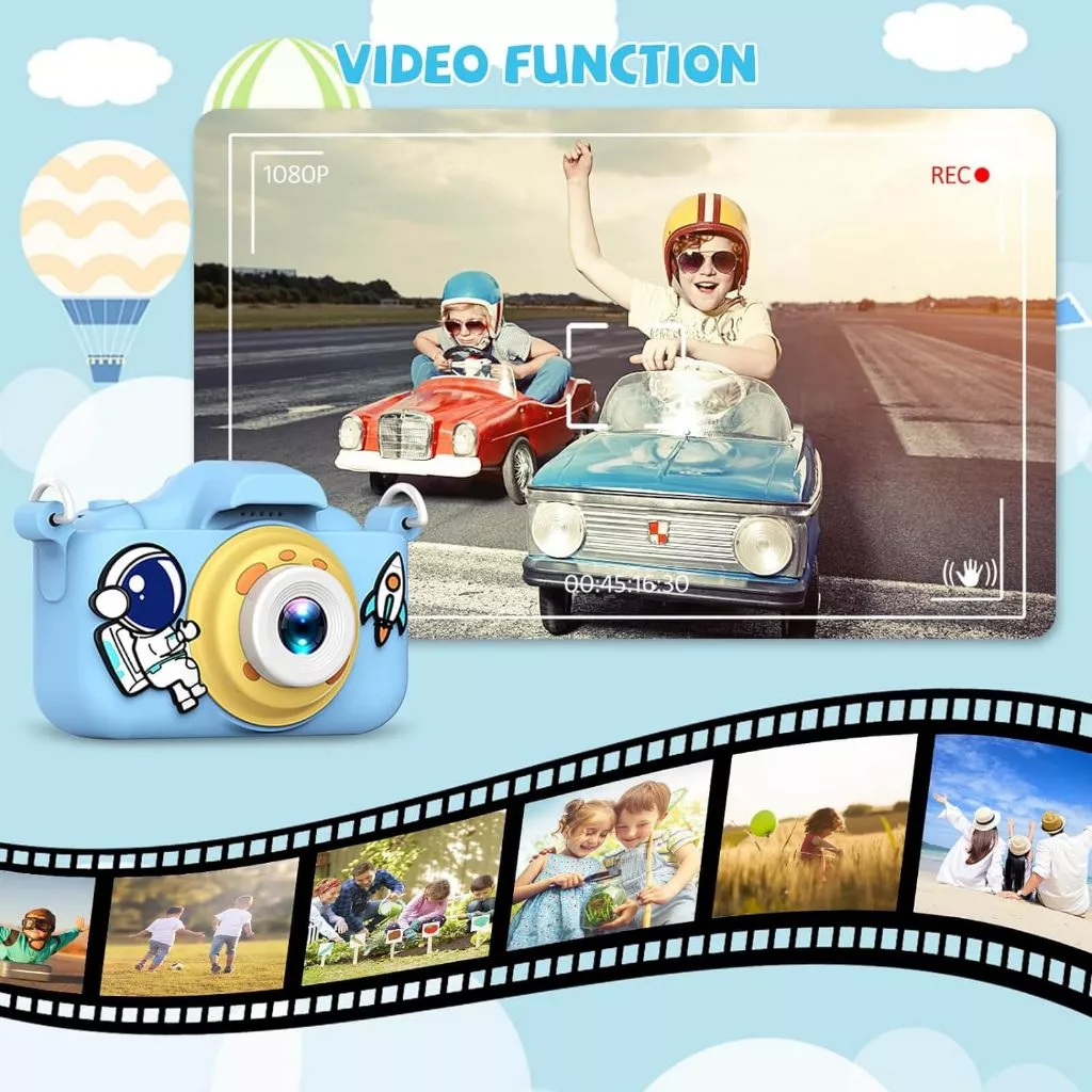 กล้องถ่ายรูปดิจิตอลสำหรับเด็ก 20MP 1080P พร้อม SD การ์ด 32GB thumbnail 5