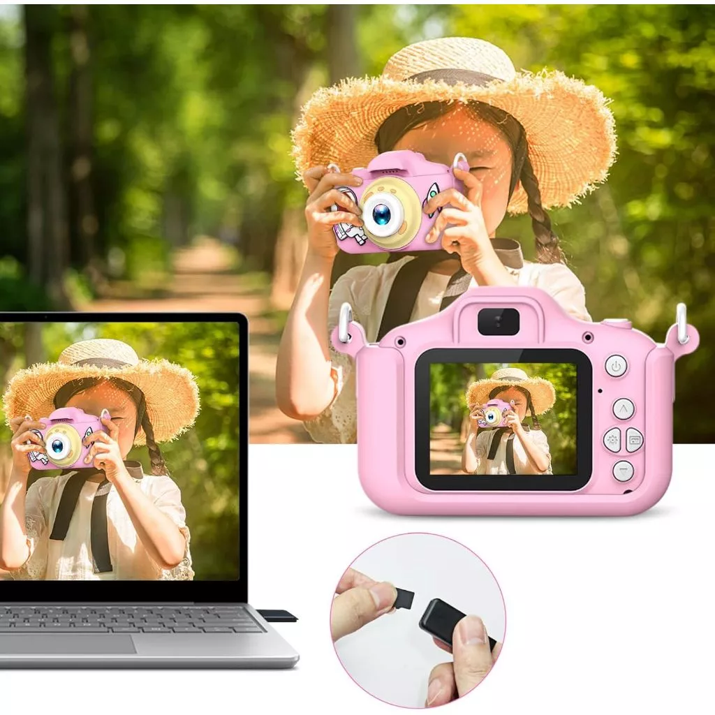 กล้องถ่ายรูปดิจิตอลสำหรับเด็ก 20MP 1080P พร้อม SD การ์ด 32GB thumbnail 9
