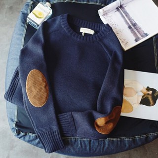 Metozone เสื้อกันหนาว คอกลม เย็บปะติดปะต่อกัน