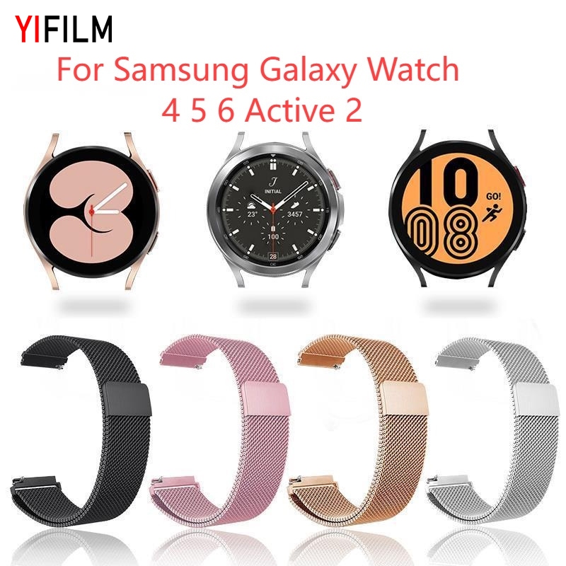 เคส สายนาฬิกาข้อมือ สเตนเลส แม่เหล็ก ไม่มีช่องว่าง สําหรับ Samsung Galaxy Watch 4 44 มม. 40 มม. Galaxy Watch 4 5 6 Active 2 40 มม.