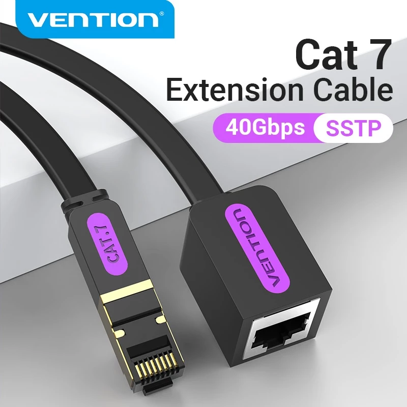 Vention Cat7 Ethernet Cable RJ45 Connector Male to Female Extension Network Lan Wire 10Gbps 600Mhz ICB