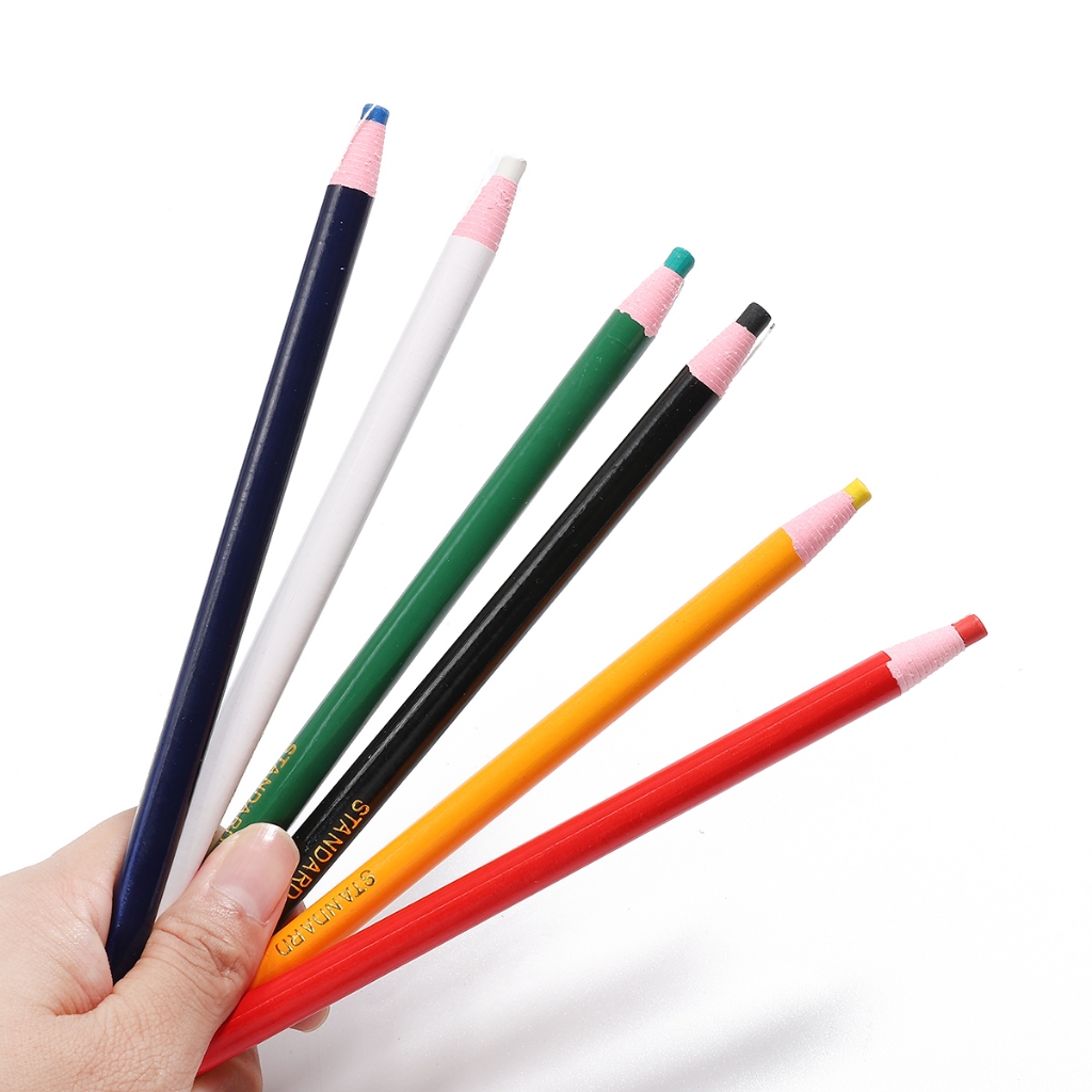 ดินสอชอล์ก 6 สี สําหรับเย็บผ้า DIY
