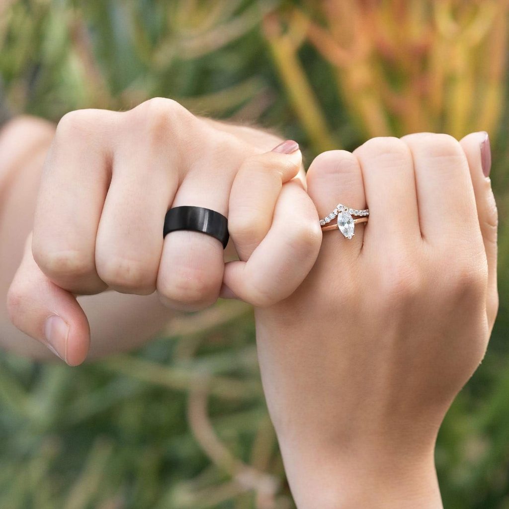 Somen 6mm 8mm แหวนไทเทเนียม Brushed Dome สีดํา Elegant Wedding Band ขนาด 5-13 ราคา ถูกที่สุด ดีลบีเคเค แกลเลอรีภาพที่ 8