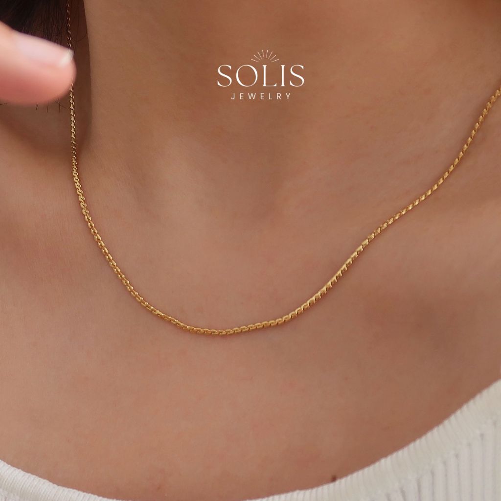 * เครื่องประดับกันน้ำ * S สร้อยคอผู้หญิงแบบถัก โซ่ทองชุบทอง 18k * ไทเทเนียมเหล็ก สแตนเลส สร้อยคอเงินของผู้ชาย สร้อยคอเงินชายหาด อุปกรณ์เสริมของผู้หญิง เครื่องประดับที่ไม่ก่อให้เกิดภูมิแพ้*สร้อยคอทองคำ เครื่องประดับเค้นคอ เครื่องประดับสตรี ร้านขายเคร NL180