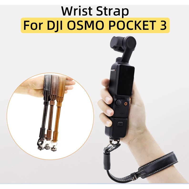สําหรับ DJI OSMO POCKET 3 หนัง PU ข้อมือสลิงเชือกสําหรับ Insta360 X 4/X3/One X2/RS/OM6/5/4/3/SE ความปลอดภัยมือถือ Lanyard Anti-lost Anti-fall สายคล้องมืออุปกรณ์เสริม