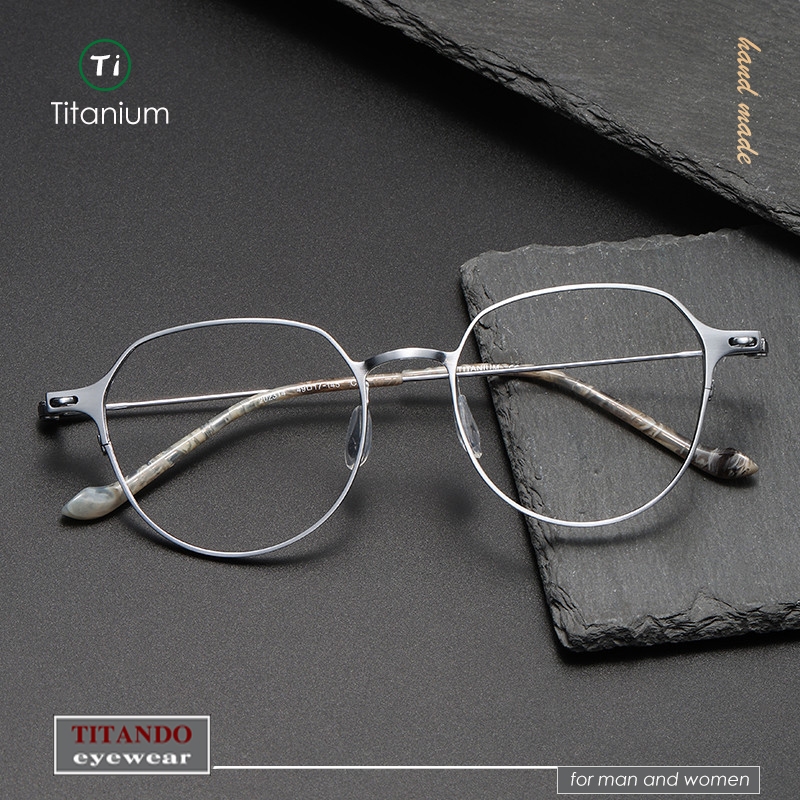กรอบแว่นตาไทเทเนียมบริสุทธิ์ รูปลูกแพร์ สไตล์อิตาลี เรโทร ยืดหยุ่น สําหรับผู้ชาย ผู้หญิง 202314