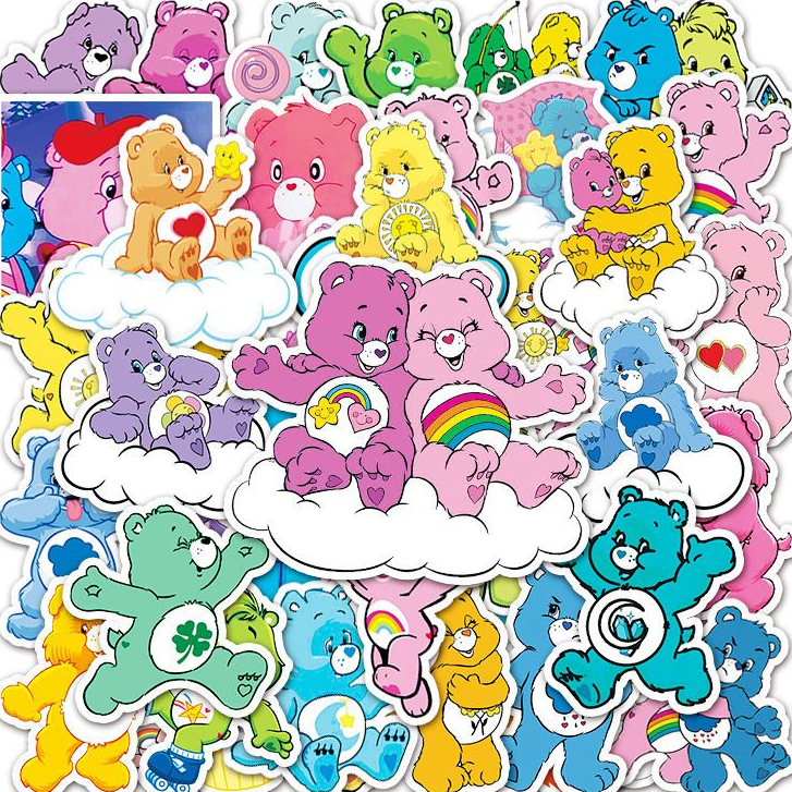 50 ชิ้นน่ารัก Care หมีการ์ตูนสติกเกอร์สําหรับ DIY โทรศัพท์แล็ปท็อปโน้ตบุ๊คจักรยานหมวกกันน็อครถ Graffiti กันน้ําตกแต่ง Decal ของขวัญ