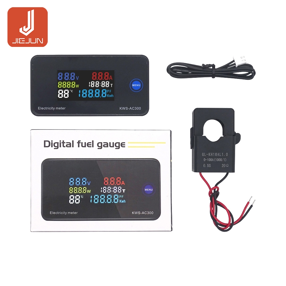 KWS-AC300 แอมป์มิเตอร์แรงดันไฟฟ้า AC 100A มิเตอร์ไฟฟ้ามัลติฟังก์ชั่น AC โวลต์มิเตอร์แบบดิจิตอล