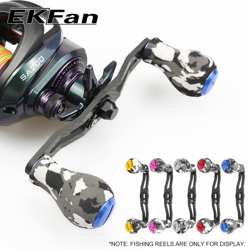 EKFan 115mm Carbon Fiber Baitcasting fishing reel handle Fit abu daiwa shimano 8*5/7*4mm hole double