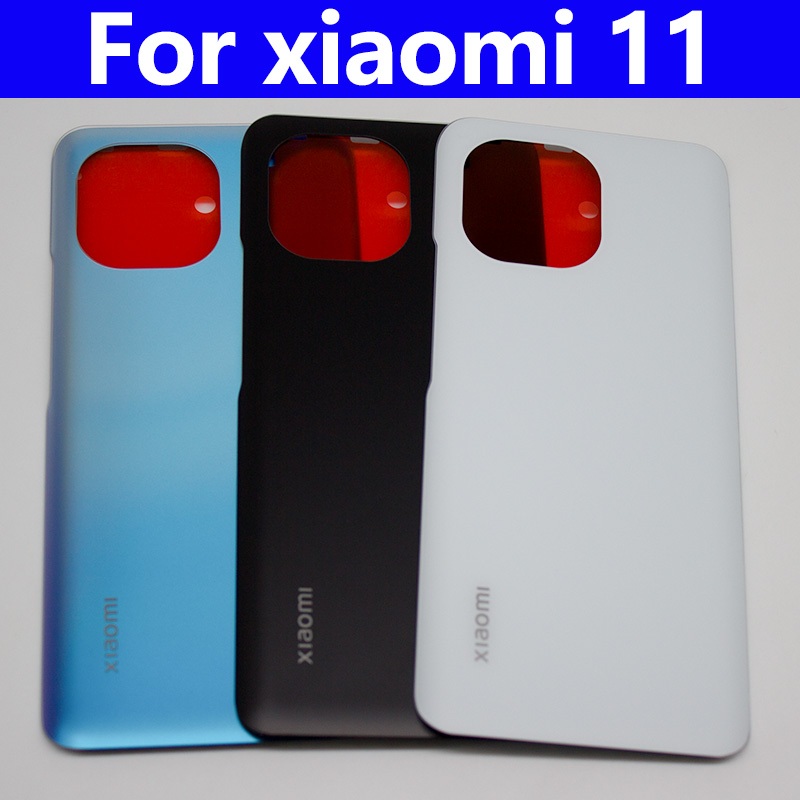 Xiaomi MI 11 5G ฝาหลังแบตเตอรี่ กระจก ทดแทน เคสด้านหลัง พร้อมสติกเกอร์ กาว