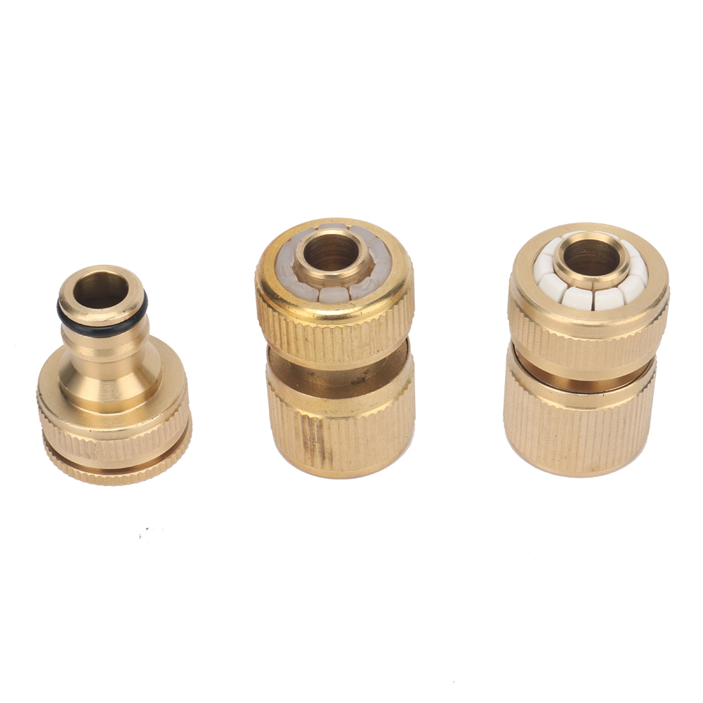 ทองเหลืองสวนหัวนม/ตรง/หยุดน้ํา Connector แตะล้างรถท่อข้อต่อ 1 ชิ้น