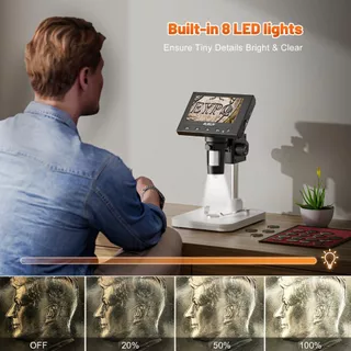TOMLOV Elikliv 4.3 "LCD กล้องจุลทรรศน์ดิจิตอล 1000X USB LED PC View Photo Video สําหรับข้อผิดพลาดเหรียญนาฬิกาซ่อม Electronics
