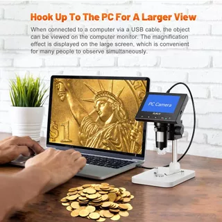 TOMLOV Elikliv 4.3 "LCD กล้องจุลทรรศน์ดิจิตอล 1000X USB LED PC View Photo Video สําหรับข้อผิดพลาดเหรียญนาฬิกาซ่อม Electronics