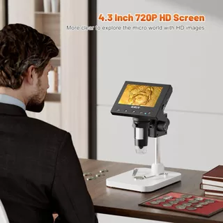 TOMLOV Elikliv 4.3 "LCD กล้องจุลทรรศน์ดิจิตอล 1000X USB LED PC View Photo Video สําหรับข้อผิดพลาดเหรียญนาฬิกาซ่อม Electronics