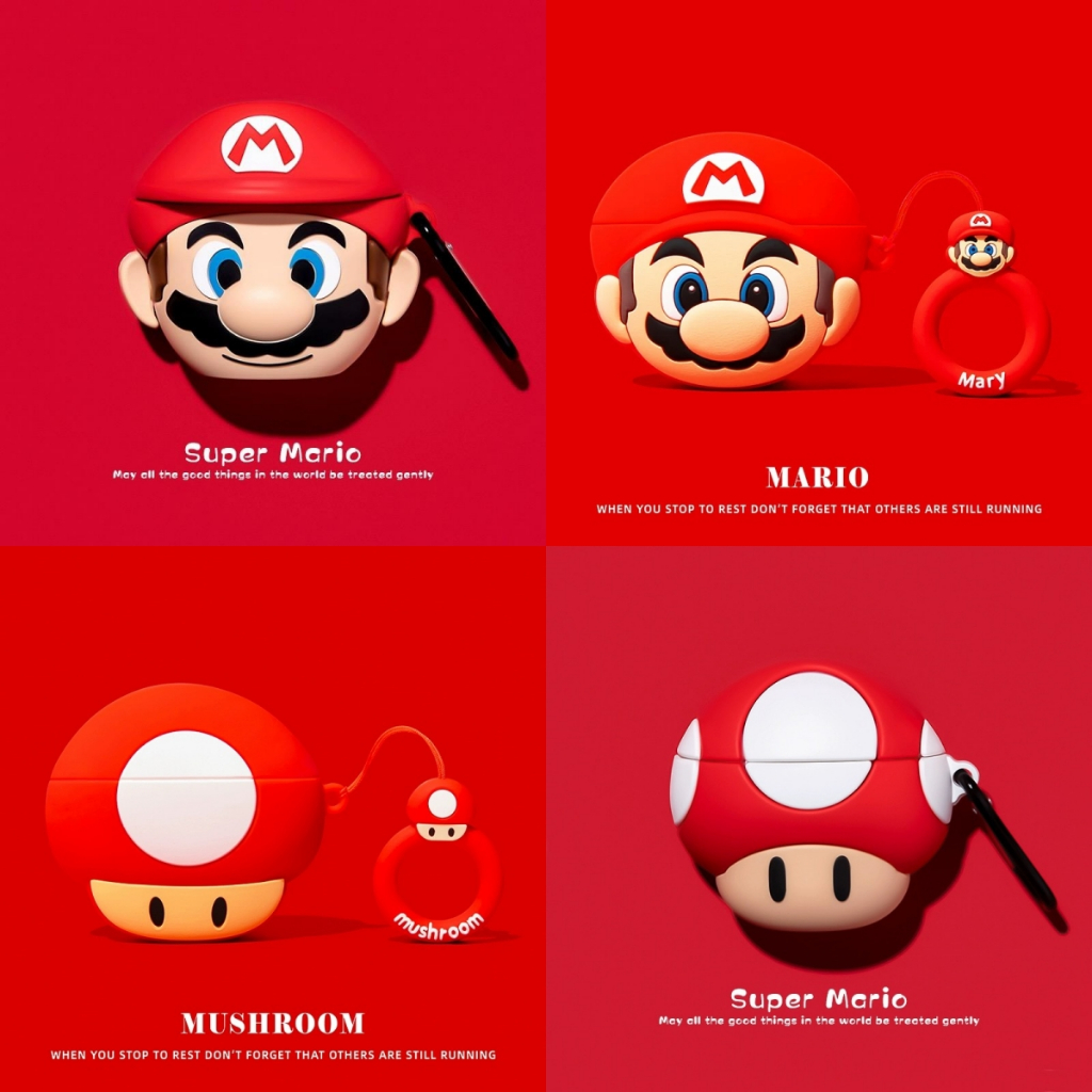 ซูเปอร์สีแดง แอร์พอด กรณีน่ารัก แอร์พอด มือโปร 3 กรณีการ์ตูน แอร์พอด 4 กรณีน่ารัก มือโปร 2 เห็ดคางคก พลเอก3 ปก