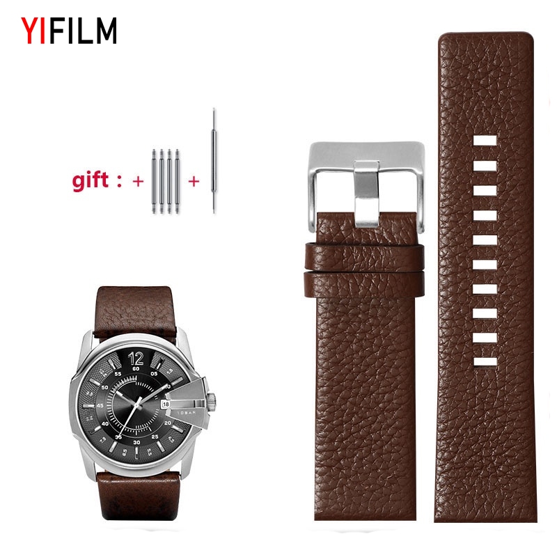 Yifilm สายนาฬิกาข้อมือหนังแท้ สําหรับ Diesel Watchband 30 มม. 28 มม. 24 มม. 26 มม. 22 มม. Diesel DZ7256 DZ4344 DZ1657 DZ12