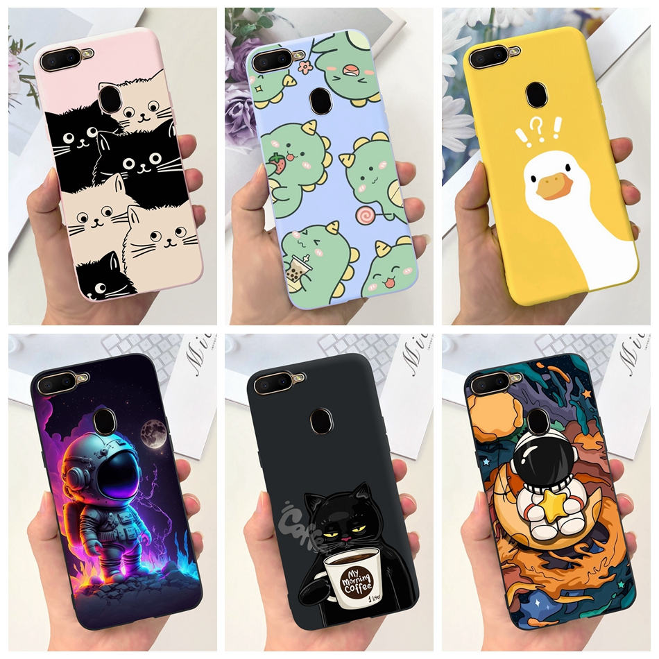 Oppo A5s AX5s A12 A12s A11k A7n Ax7 A7 2018 แมวน่ารัก ไดโนเสาร์ เป็ด นักบินอวกาศ การ์ตูน เจลลี่ ซิลิโคนนิ่ม TPU เคส