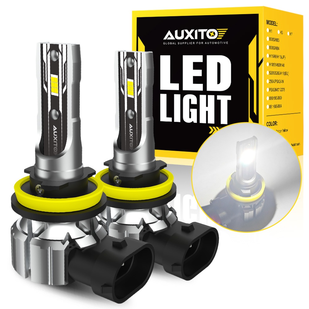 Auxito ไฟหน้า LED 60W 12000LM H11 HB3 HB4 สีขาว สําหรับรถยนต์ 6500K 2 ชิ้น