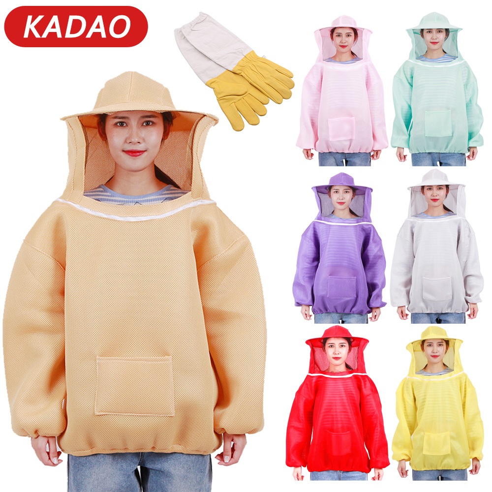 Kadao ชุดป้องกันผึ้ง แบบมืออาชีพ สําหรับผู้หญิง เสื้อแจ็คเก็ตตาข่ายกันยุงกันแมลง