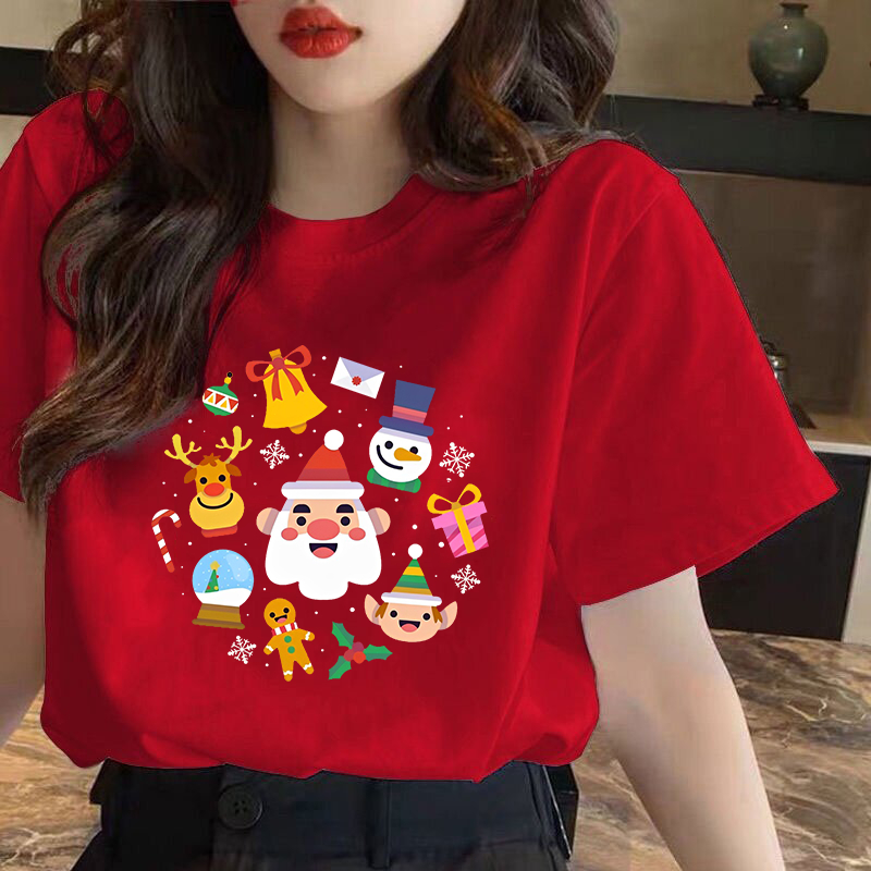 เสื้อคริสมาสต์ Happy New Year & Merry Christmas ลายน่ารักๆ ผ้า Cotton ใส่สบาย สีสันสดใส