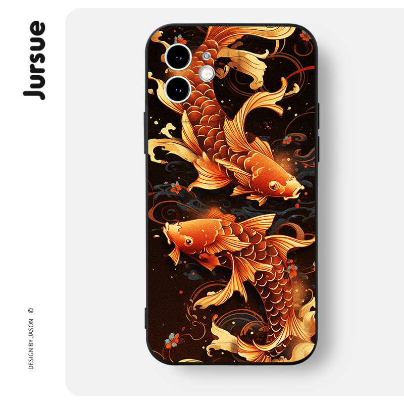JURSUE เคสไอโฟน เคสซิลิโคนนุ่มกันกระแทกน่ารักตลก เคสโทรศัพท์ สีดำ Compatible for iPhone 16 15 14 13 12 11 Pro Max SE 2020 X XR XS 8 7 Plus พลัส XYH2349