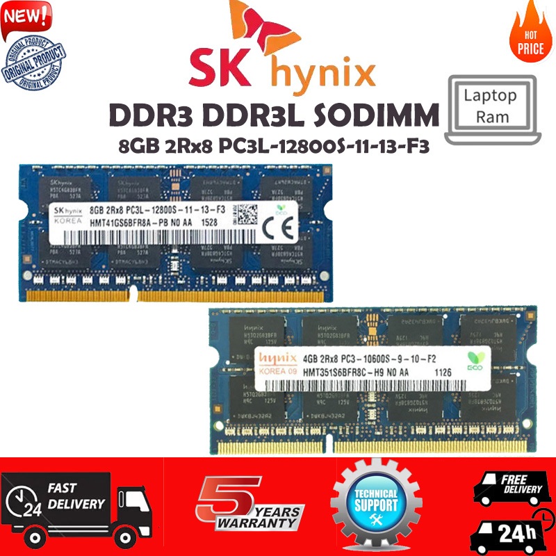 ของแท้ โมดูลหน่วยความจําแล็ปท็อป SKhynix RAM DDR3 DDR3L 4GB 8GB 1066 1333 1600MHz PC3 PC3L 12800S
