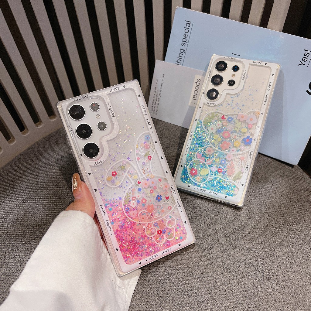 ใหม่ แสงกลางคืน ผงแฟลช ทรายดูด การ์ตูน น่ารัก กระต่าย ดอกไม้เล็ก ๆ หมีรุนแรง เคส Samsung Galaxy Note20 Ultra Note10 Plus Note9 Note8 A54 A34 A24 A14 A73 A53 A33 A23 A72 A52 A52S 5G Case ใหม่ น่าสนใจ ทรายดูดของเหลว ป้องกันการหล่น นุ่ม เคส