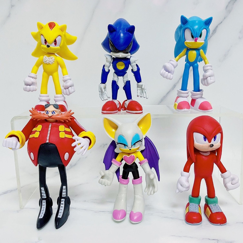 ฟิกเกอร์ Game Hedgehog Super Sonik Miles Prower Tails Dr. 6 ชิ้น ต่อชุด ของเล่นโมเดลฟิกเกอร์ Eggman 