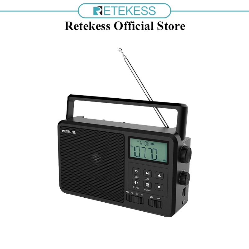 Retekess TR638 วิทยุ FM AM บลูทูธ แบบพกพา พร้อมจอแสดงผล LCD มีไฟแบ็คไลท์ สําหรับผู้สูงอายุ และผู้สูงอายุ