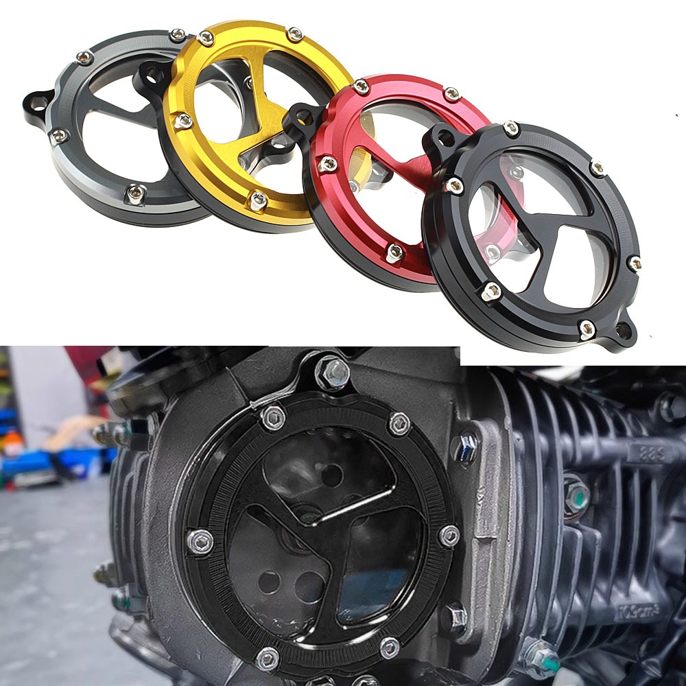 รถจักรยานยนต์โปร่งใสที่มองเห็นได้ฝาครอบแผ่นคลัทช์น้ํามันป้องกันการรั่วไหลเครื่องยนต์ด้านข้างสําหรับ Honda Cross Cub CC110