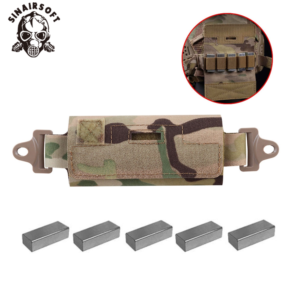 Sinairsoft หมวกกันน็อคยุทธวิธีด้านหลัง Counterweight กระเป๋า NVG Balancing น้ําหนักกระเป๋า W/ 5 บล็อ