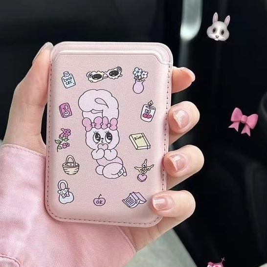 เคสโทรศัพท์มือถือหนัง ลายกระต่าย สีชมพู สําหรับ iPhone15pro 15promax 14 14promax 14pro