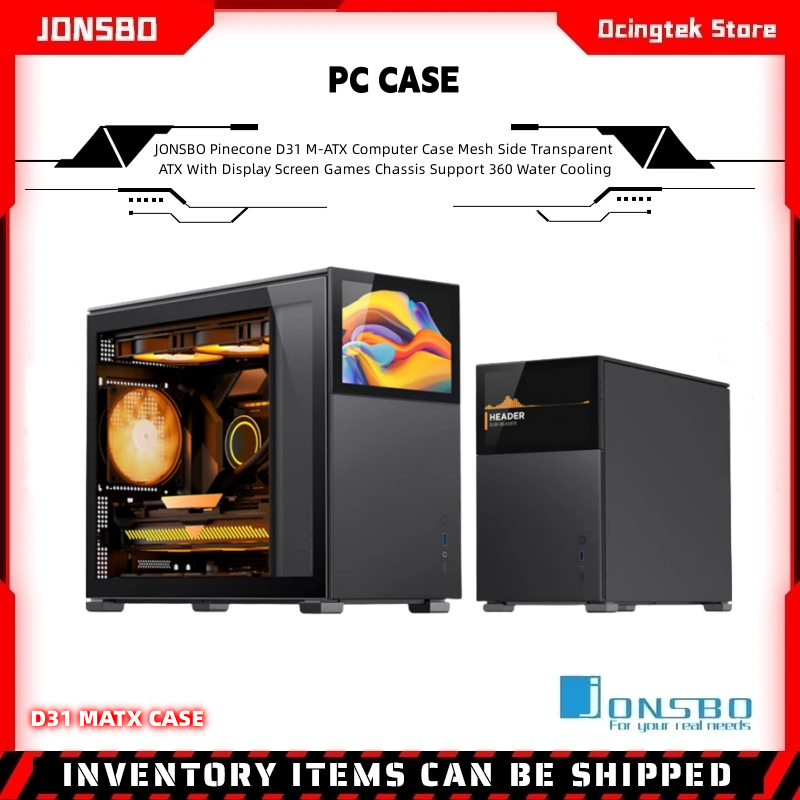 Jonsbo Pinecone D31 Case MATX ITX DTX Small Translucency Sub Screen of Video Games Support ATX Power