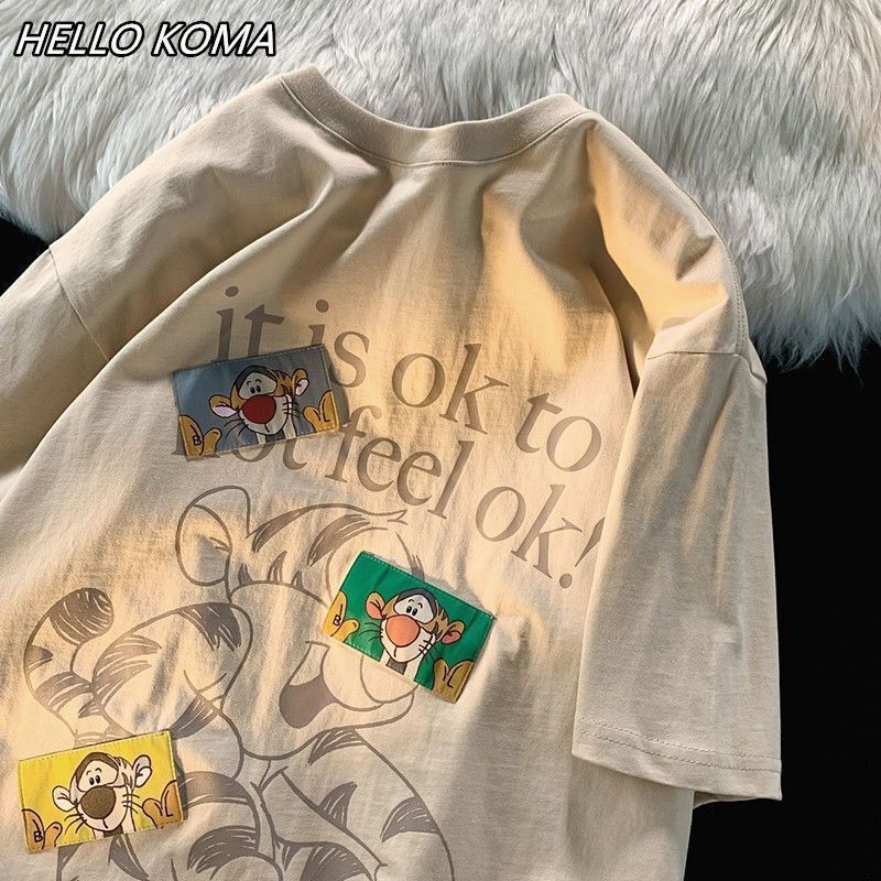 เสื้อยืดแขนสั้น ขนาดใหญ่ แฟชั่นฮิปฮอป สไตล์เกาหลี สําหรับวัยรุ่น และคู่รัก
