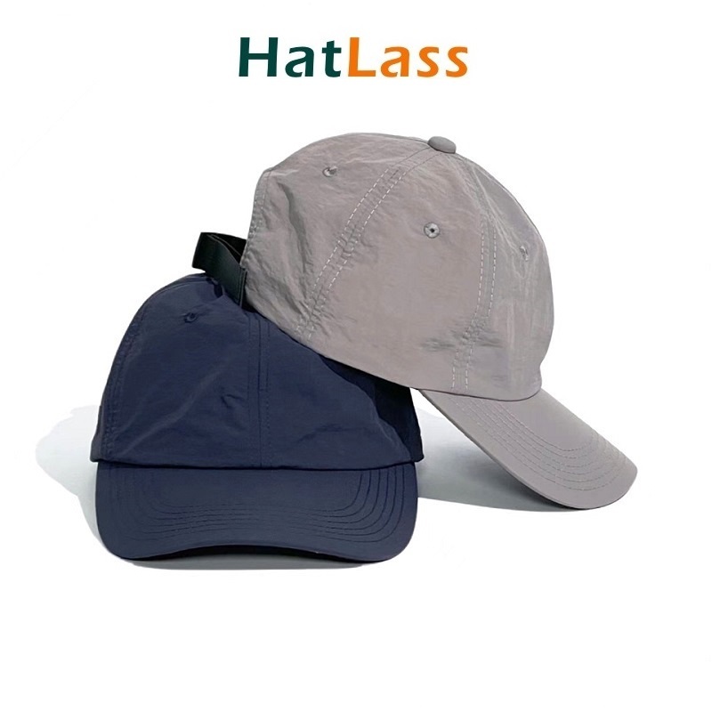 HatLass Waterproof Baseball Cap หมวกเบสบอลแห้งเร็วกันน้ำ หมวกกีฬาสีทึบสำหรับผู้ชายและผู้หญิง