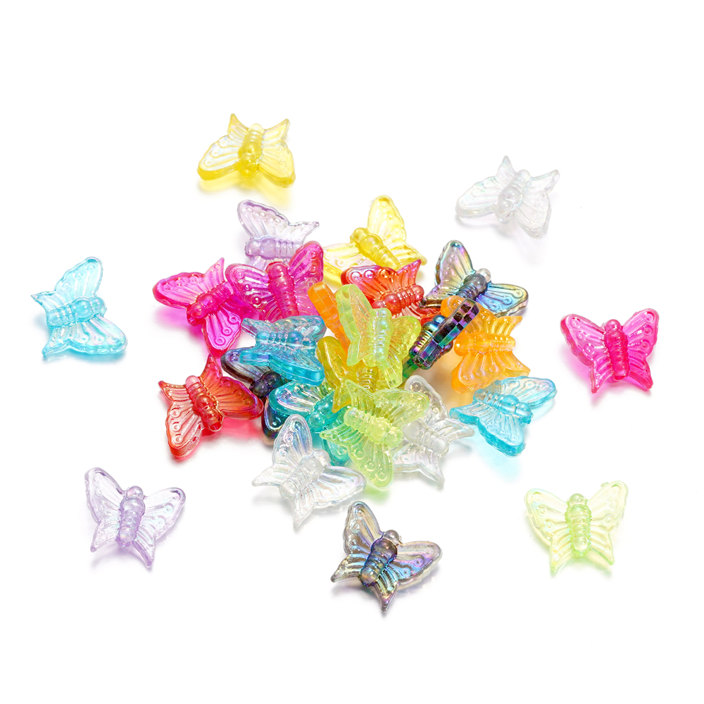 ลูกปัดผีเสื้ออะคริลิค  20ชิ้น 13x16มม สีสันสดใส DIY สร้อยข้อมือ ต่างหู ลูกปัดใช้ทำเครื่องประดับ - รูปที่ 6