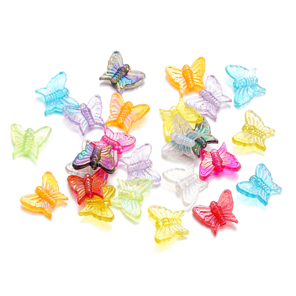 ลูกปัดผีเสื้ออะคริลิค  20ชิ้น 13x16มม สีสันสดใส DIY สร้อยข้อมือ ต่างหู ลูกปัดใช้ทำเครื่องประดับ - รูปที่ 5