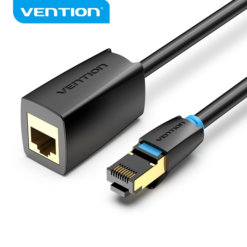 Vention Cat8 Ethernet Cable RJ45 Connector Male to Female Extension Network Lan Wire Double Shielded SSTP 40Gbps 2000MHz High Speed LAN Patch Cord for Gaming PC TV PS4 Modem Router Mac Laptop IKH