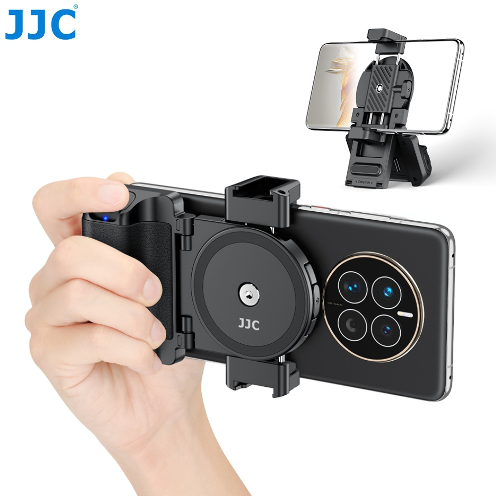 JJC MSG-U1 สมาร์ทโฟนกล้องบลูทูธรีโมทชัตเตอร์ที่วางโทรศัพท์ขาตั้งเดสก์ท็อปสำหรับโทรศัพท์มือถือเซลฟี่/Vlogging/สตรีมมิ่งสด