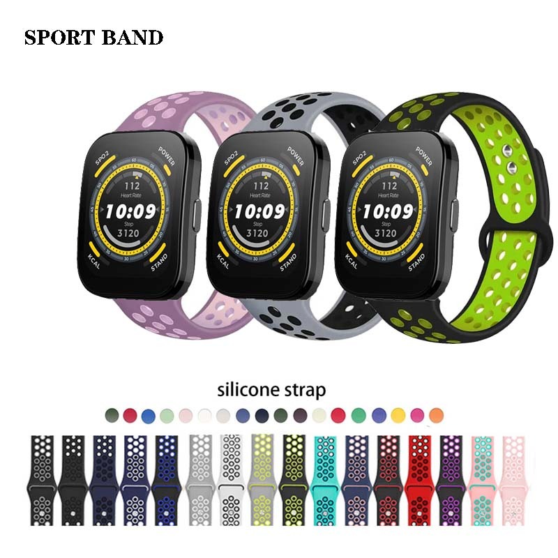 20 มม.22 มม.ใหม่สายรัดซิลิโคนกีฬาสําหรับ Huami Amazfit Bip Max Bip 6 5 Bip3 Pro Lite SU / GTS 2 3 4 mini / GTR GTR2 GTR3 GTR4