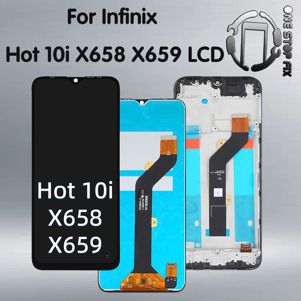 สําหรับ Infinix Hot 10i X659B PR652B X658E PR652C X658B จอแสดงผล LCD Touch Screen Assembly กรอบสําหร
