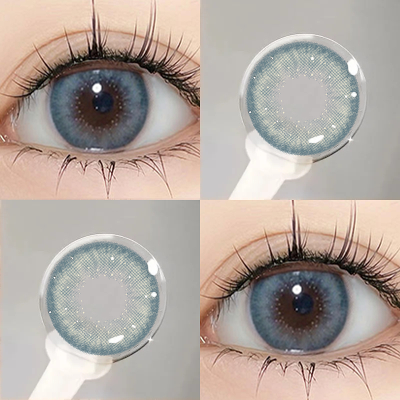 Yimeixi คอนแทคเลนส์ไฮโดรเจล แบบนิ่ม 0 องศา สีเทา สีน้ําตาล สีฟ้า สีเขียว ใส่สบาย 1 ปี 2 ชิ้น