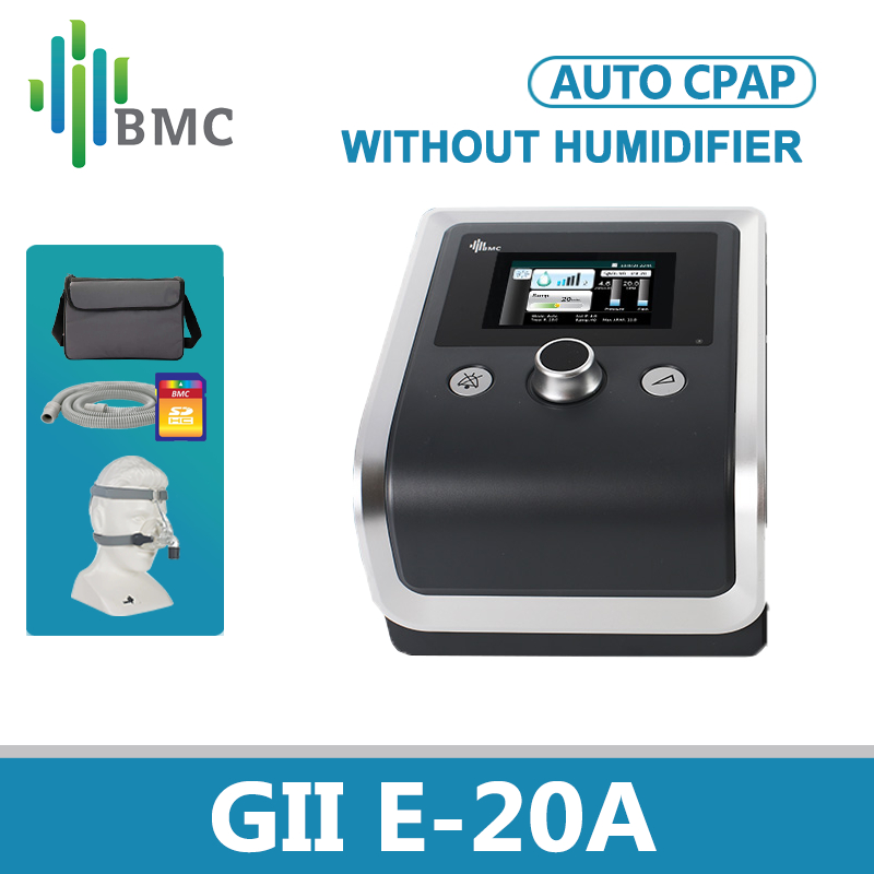 Bmc GII E-20A เครื่องทํา CPAP อัตโนมัติ APAP ไม่มีเครื่องทําความชื้น สําหรับการนอนหลับ และป้องกันการนอนกรน ด้วย S/M/L 3 ขนาด หน้ากากปิดจมูก ทําให้นอนหลับสบาย
