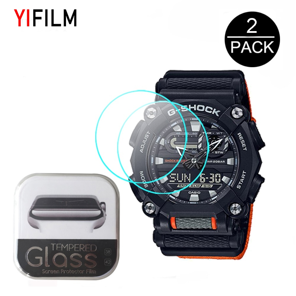 กระจกนิรภัยกันรอยหน้าจอ 9 H สําหรับ Casio G - Shock Ga900 Ga - 900 A Ga - 900 C Ga - 900 E Smartwatch ป้องกันรอยขีดข่วน 2 ชิ้น
